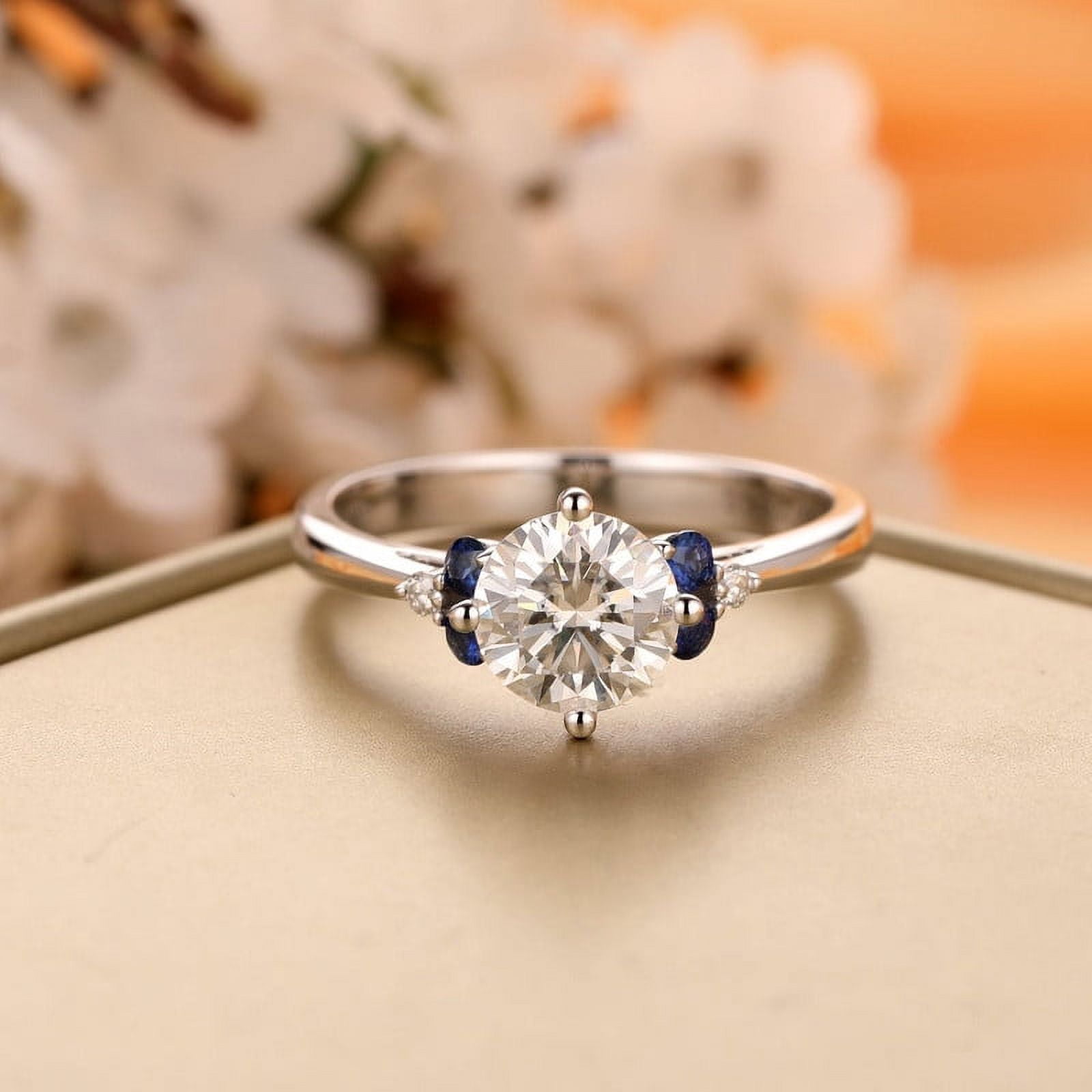 Birth Jewel 14K White Gold Rings – 1.7 Ct Round Brilliant Cut Diamond ...