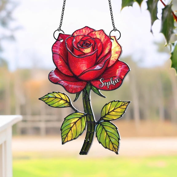 Birth Month Flower Acrylic Ornament,Grandma Gift,Personalized Grandma's Garden Gift For Grandma,Mothers Day Gift For Mom,Window Hanging,Home Decor