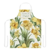 Birth Month Flower Apron March Daffodil Kitchen Accessories Gift for Her