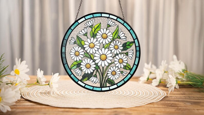 3 Acchiappasole Fiore Di Loto In Ottone E Vetro - Decorazioni Sospese Per Finestre, Pareti E Giardino - Set Decorativo Con Design Elegante - Foto 10