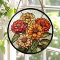 thumbnail image 1 of Birth Month Flower Stained Glass Suncatcher, Custom Floral Home Decor, Birth Flower Stained Glass Art, Gift for Flower Lovers, 1 of 6