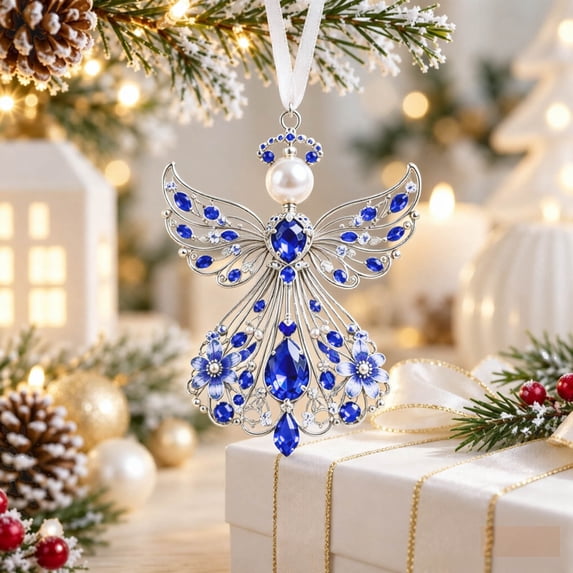 Birth Month Guardian Angel Ornament, Metal Christmas Hanging Decor with ...