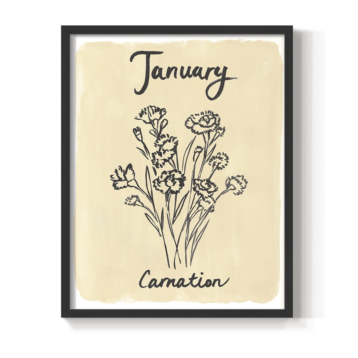 Birth Month I Framed Print in Black Solid Wood Framed Print No Nail Hanging
