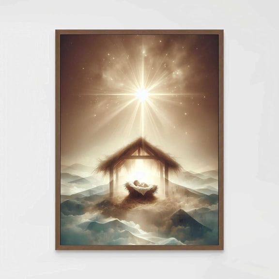Birth Of Jesus Christian Art Star Of Bethlehem Picture Of Baby Hesus Jesus The Shepherd Art Jesus Jesus Wall Art Jesus Art, Unframed Canvas 8x10in