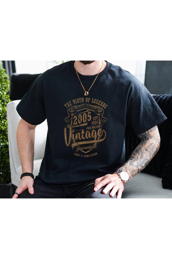 Birth Of Legends 20th Birthday 2005 Vintage Retro Gift Unisex T-Shirt, up to size 3XL.