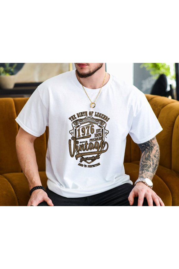 Birth Of Legends 49th Birthday 1976 Vintage Retro Gift Unisex T-Shirt, up to size 3XL.