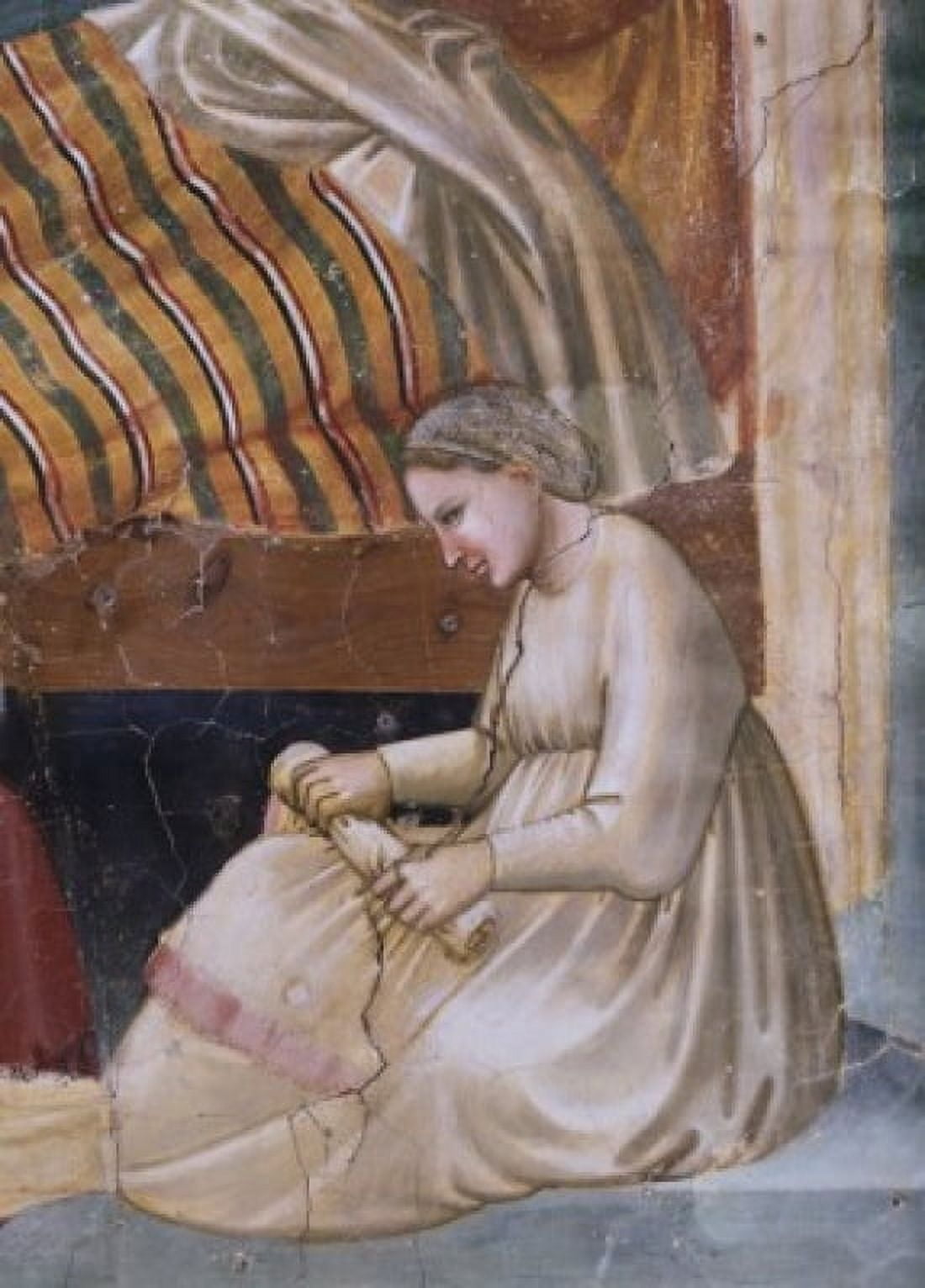 Birth Of The Virgin - Detail Giotto(ca1266-1337 Italian) Fresco Capella Scrovegni Padua Italy Canvas Art - Giotto di Bondone (18 x 24)