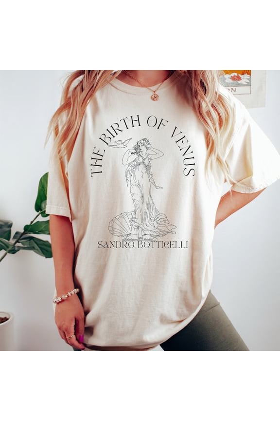 Birth Of Venus Botticelli Renaissance Mythology Light Academia Art Shirt Comfort Colors Unisex Cotton T-Shirt, Size S-3XL