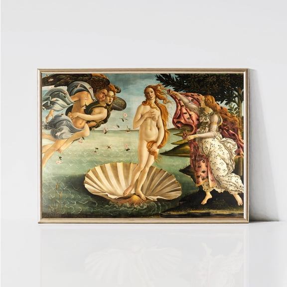 Birth Of Venus By Sandro Botticelli Classic Renaissance Vintage Aphrodite Goddess Print Wall Art