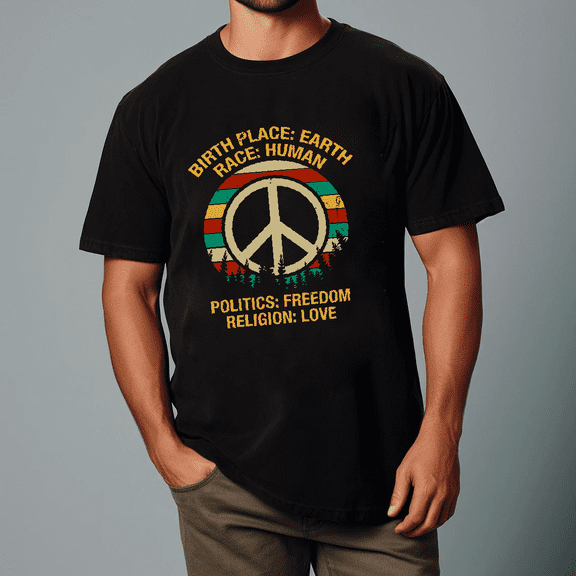 Birth Place Earth Race Human Funny Equality Peace Pride Quote Unisex T-Shirt V11930 up to size 5XL