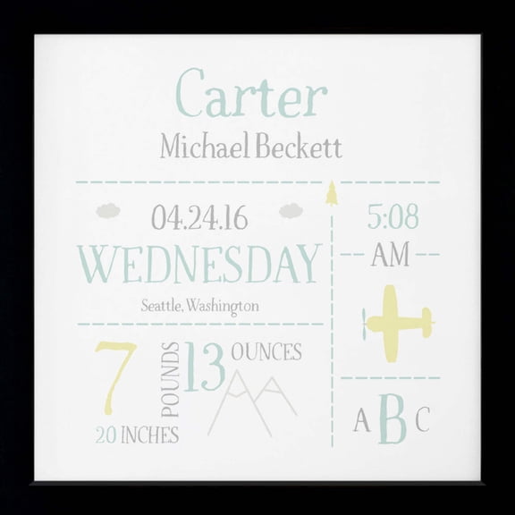Birth Record | Personalized Birth Record Print, Wall Decor - Little Adventurer