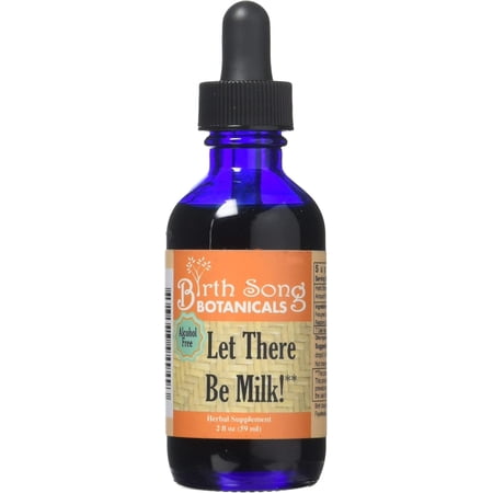 Birth Song Botanicals Let There Be Milk! Herbal Breastfeeding Tincture to Support Breast Milk Supply* for Lactating and Pumping Moms with Fenugreek and Goat's Rue, 2oz Bottle Alcohol-Free