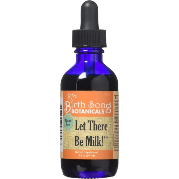 Birth Song Botanicals Let There Be Milk! Herbal Breastfeeding Tincture to Support Breast Milk Supply* for Lactating and Pumping Moms with Fenugreek and Goat's Rue, 2oz Bottle Alcohol-Free