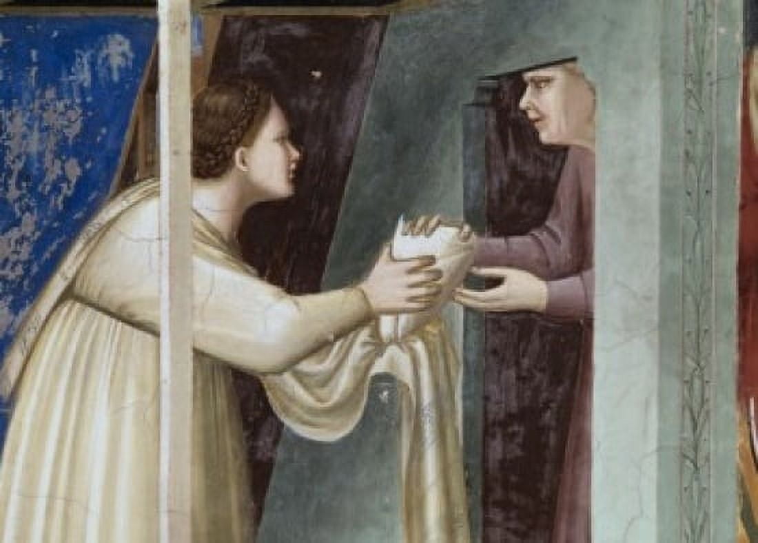 Birth Of The Virgin - Detail C1305-13 Giotto(ca1266-1337 Italian) Fresco Capella Scrovegni Padua Italy Canvas Art - Capella degli Scrovegni (24 x 36)