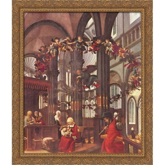 Birth of Mary 28x32 Large Gold Ornate Wood Framed Canvas Art by Albrecht Altdorfer