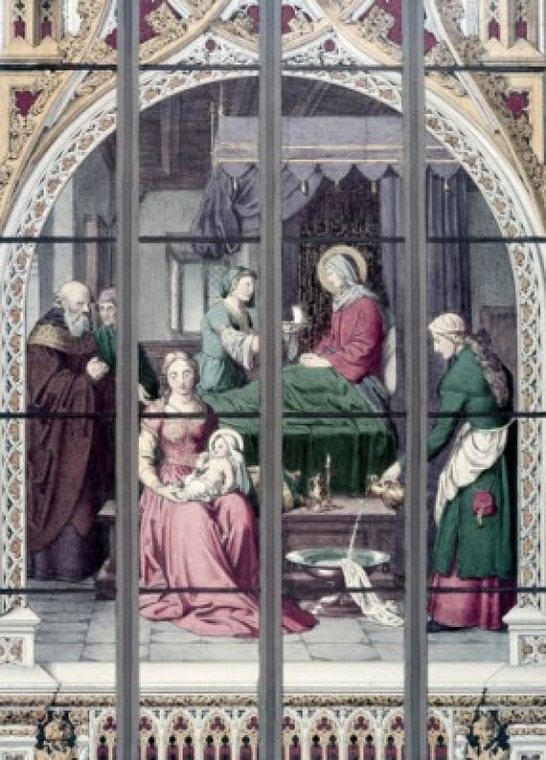 Birth of Mary The 19th Century 19TH CENTURY Stained Glass STAINED GLASS Canvas Art - (24 x 36)