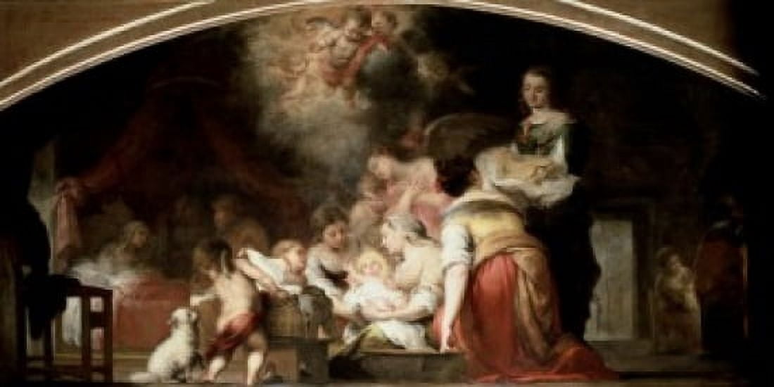 Birth of the Virgin 17th C Bartolom Esteban Murillo (1617-1682 Spanish) Musee du Louvre Paris Canvas Art - Bartolome Esteban Murillo (18 x 24)
