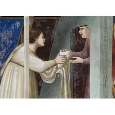 Birth of the Virgin - Detail C1305-13 GiottoCa1266-1337 Italian Fresco Capella Scrovegni Padua Italy - 18 x 24 in.