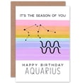 thumbnail image 1 of Birthday Astrology Aquarius Zodiac Sign Greetings Card Plus Envelope Blank inside, 1 of 3