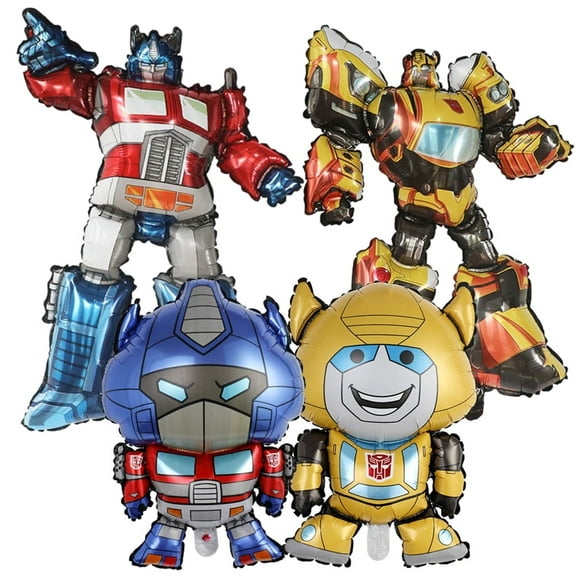 Birthday Balloons Foil Robots, 30 inch, 4 Count