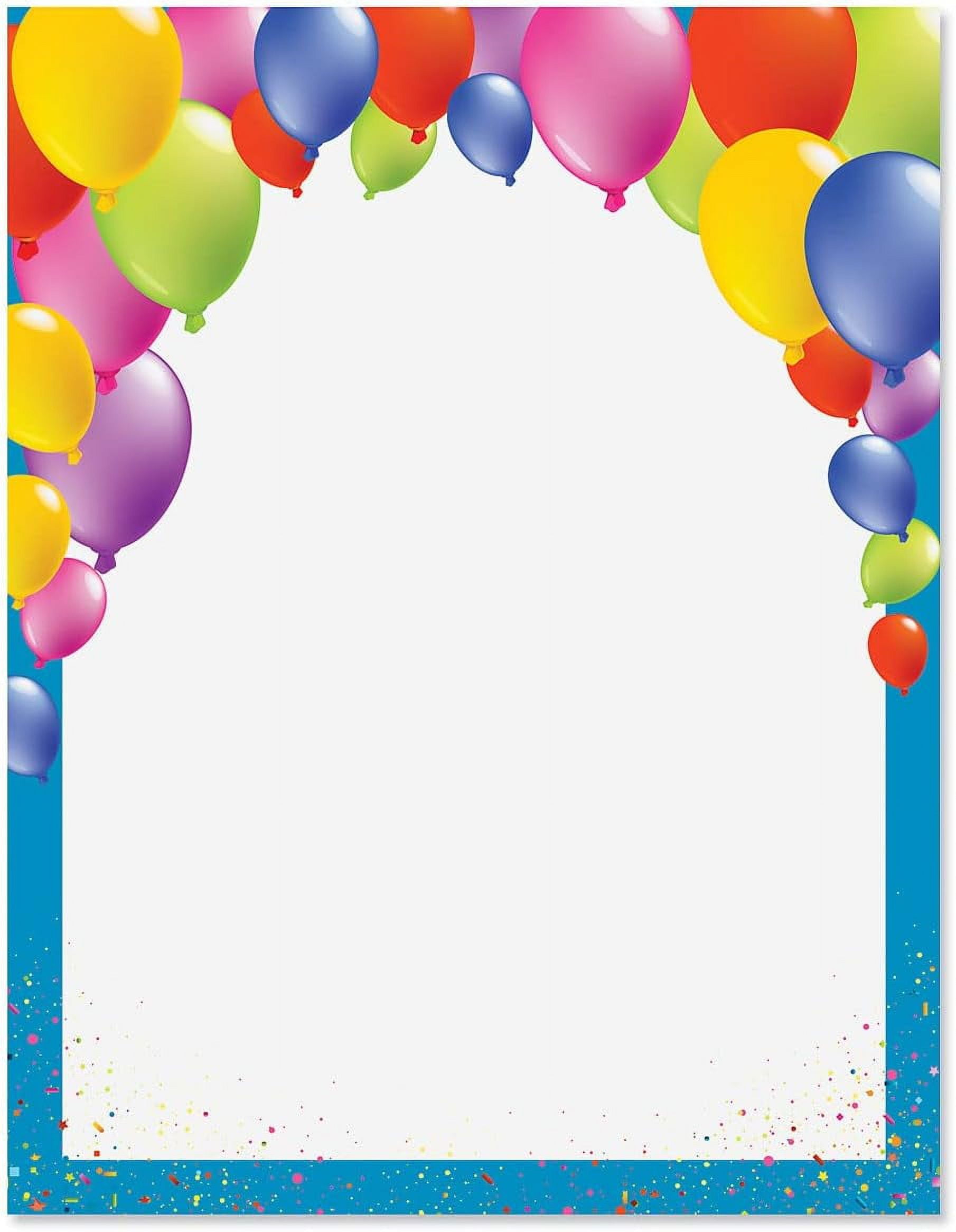 Birthday Balloons Letter Papers - Set of 25, Celebration Party ...