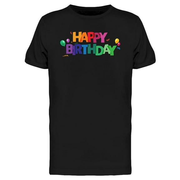 Birthday Balloons T-Shirt Men -Image by Shutterstock, Male x-Large