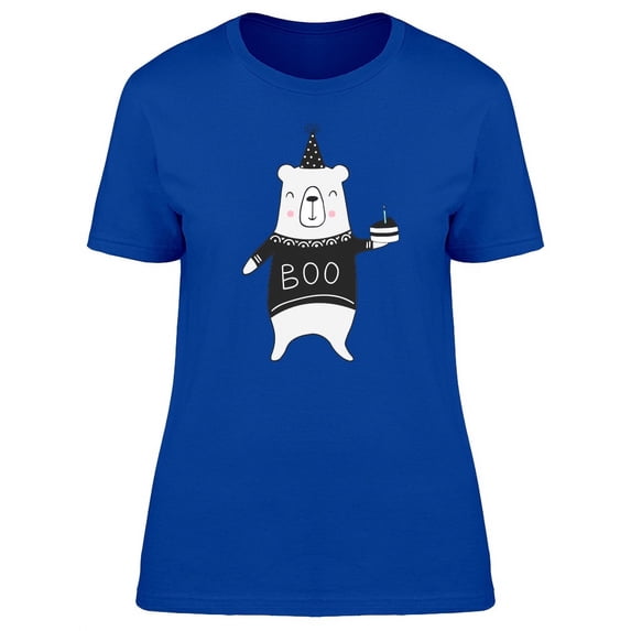 Birthday Bear With A Cake T-Shirt Women -Image by Shutterstock, Female Large