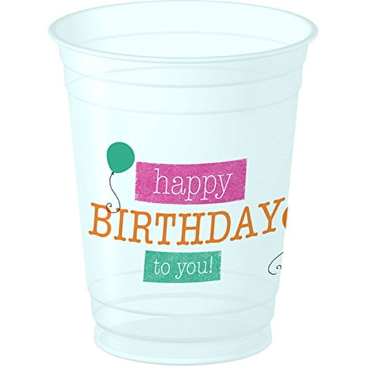 Birthday Birdie 14oz Plastic Cups-8 count