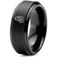 thumbnail image 1 of Tungsten Gamer Mom Gift Mens Rings Black Promise Ring 18th Birthday Gifts Grandma Jewelry, 1 of 8