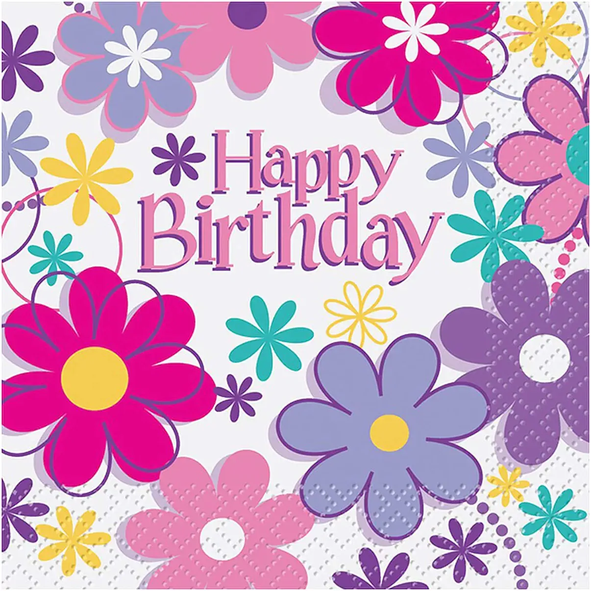 Birthday Blossom Beverage Napkins, 16ct - Walmart.com