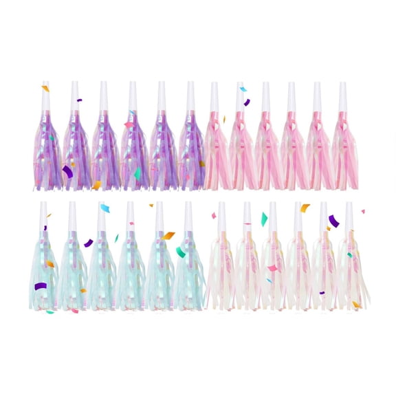 Birthday Blow Horns,Resuable Noise Makers,Colorful Party Noisemakers,48pack Assorted Glitter Blowouts for New Years Graduation Celebrations,Multicolor