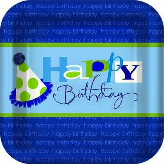 Birthday Blue 9 Inches Dinner Plates