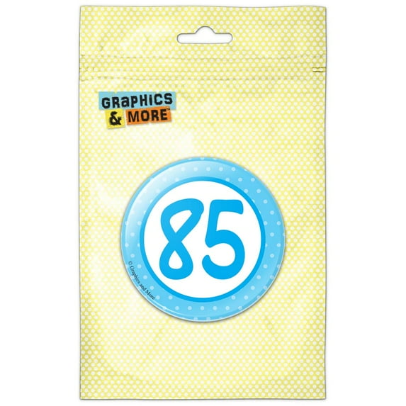 Birthday Blue Dots 85 Refrigerator Button Magnet