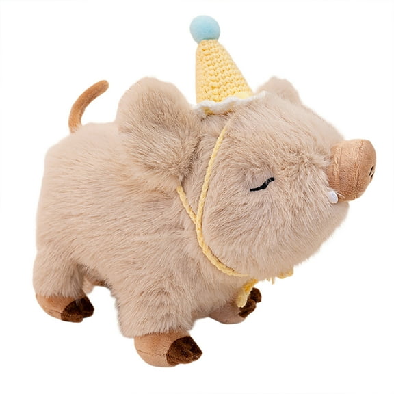 Birthday Boar Plush Toy Realistic Simulation Cute Stuffed Animal Doll Novelty Gift Decorative Accent Collectible Soft Animal Decor