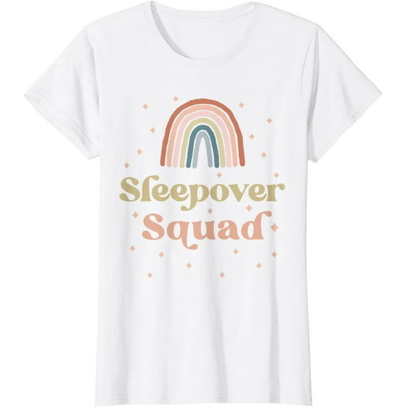 Birthday Boho Rainbow Sleepover Squad Pajamas for Girls T-Shirt