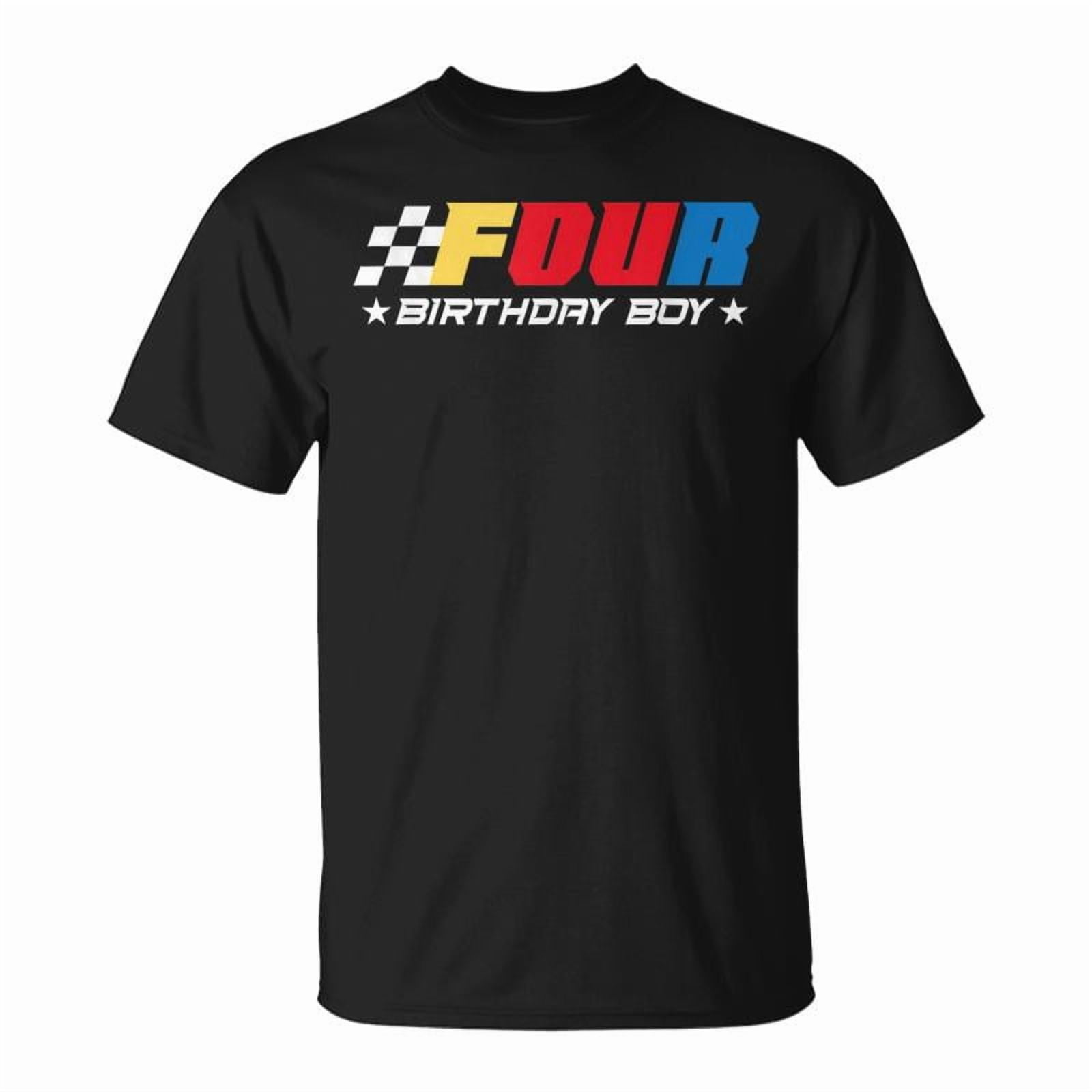 Birthday Boy 4 Four Race Car 4Th Racing Pit Crew Driver Unisex TShirt ...