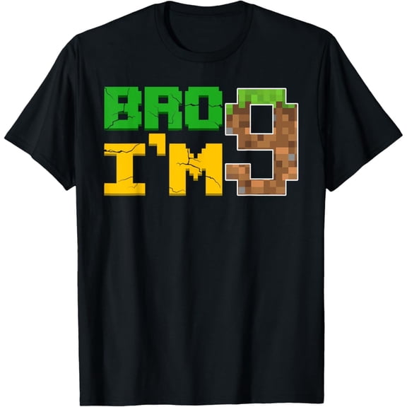 Birthday Boy 9th Birthday I'm 9 Year Old Gamer Pixel Number T-Shirt Vintage Tee -Birthday Gifts