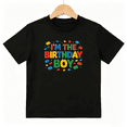 thumbnail image 1 of Birthday Boy Blocks Boys Graphic Print T-Shirt, Colorful Toy Brick Theme 100% Cotton Kids Short Sleeve Tee, 1 of 5