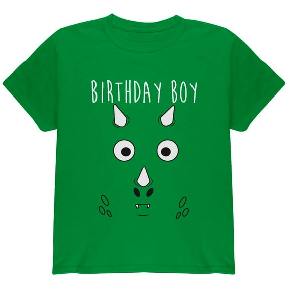 Birthday Boy Cartoon Cute Dragon Face Youth T Shirt Irish Green YSM