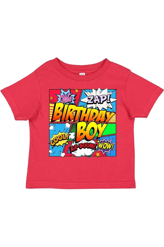 Birthday Boy Comic Book Toddler T-Shirt Superhero Gift Child Kid Baby Clothing, Cute Baby Shirt, TODDLER SHORT SLEEVE TEE BELLA CANVAS 3001T