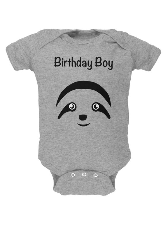 Birthday Boy Cute Sloth Face Soft Baby One Piece