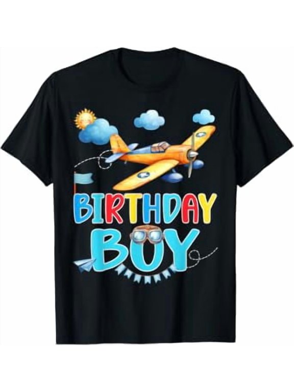 Birthday Boy Flight Crew Squad Airplane Family T-Shirt