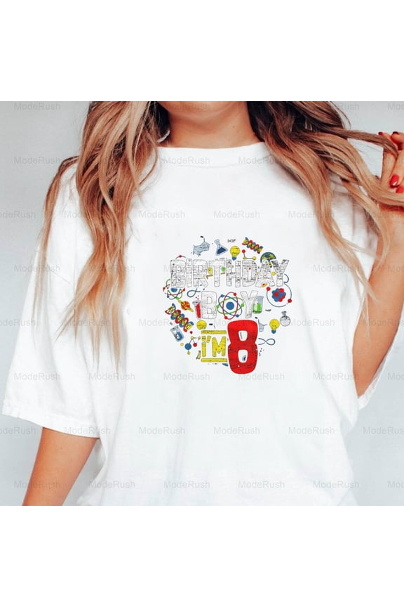 Birthday Boy I'm 8 Years Old Gifts 8th Birthday Unisex T-Shirt Unisex T-Shirt, up to size 5XL-TS WHITE