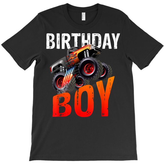 Birthday Boy Monster Truck Rule Jam Themed Funny and Cute Themed H42430 Unisex T-Shirt, Up to 5XL Available