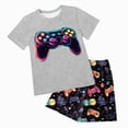 thumbnail image 1 of Birthday Boy Outfit Boys Summer Clothing Set Short Sleeve Tree Print Round Neck T Shirt Shorts Beach Vacation Outfit, 1 of 5