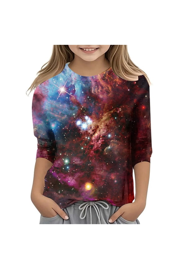 Birthday Boy Shirt Birthday Girl Shirts 3/4 Sleeve Casual Crewneck Funny Graphic Print Tees Tops Kids Fashion Clothing M5 Brown 6-7 Years