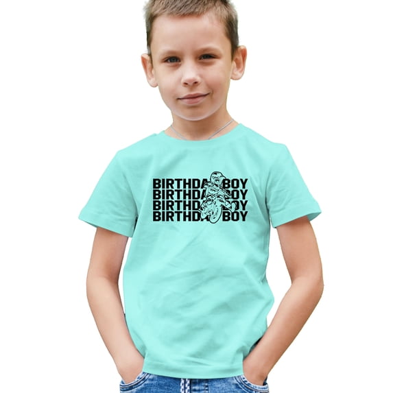 Birthday Boy Shirt for Youth and Toddler Boys Bold Dirtbike Themed Tee Chill Shirt 12 Months