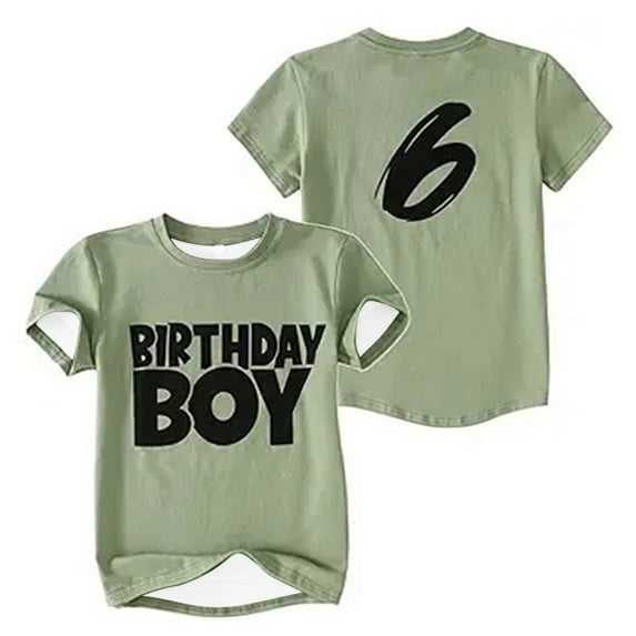 Birthday Boy Shirts 1-13 Years Old Boys Birthday Tshirt Toddler Baby Boy Bday Tees Kids Party Outfits Tops,Children's Fashionable Casual Letter Round Neck Short Sleeved T Shirt Top