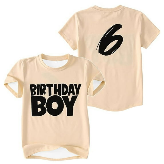 Birthday Boy Shirts 1-13 Years Old Boys Birthday Tshirt Toddler Baby Boy Bday Tees Kids Party Outfits Tops,Children's Fashionable Casual Letter Round Neck Short Sleeved T Shirt Top