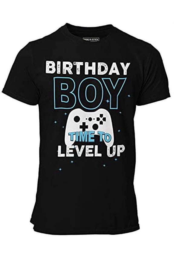 Birthday Boy Short Sleeve T-Shirt Video Gamer Level UP |Sizes S-XL